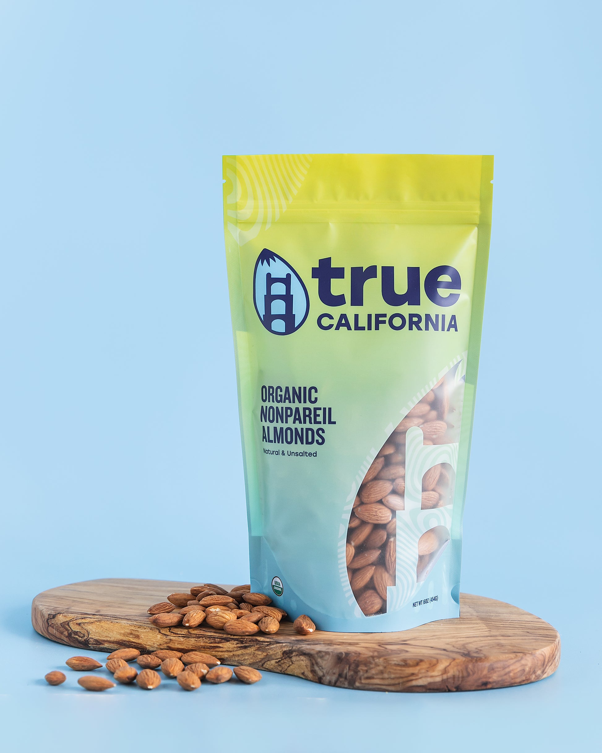 True California Organic Nonpareil Almonds Shelled Raw Natural and Unsalted
