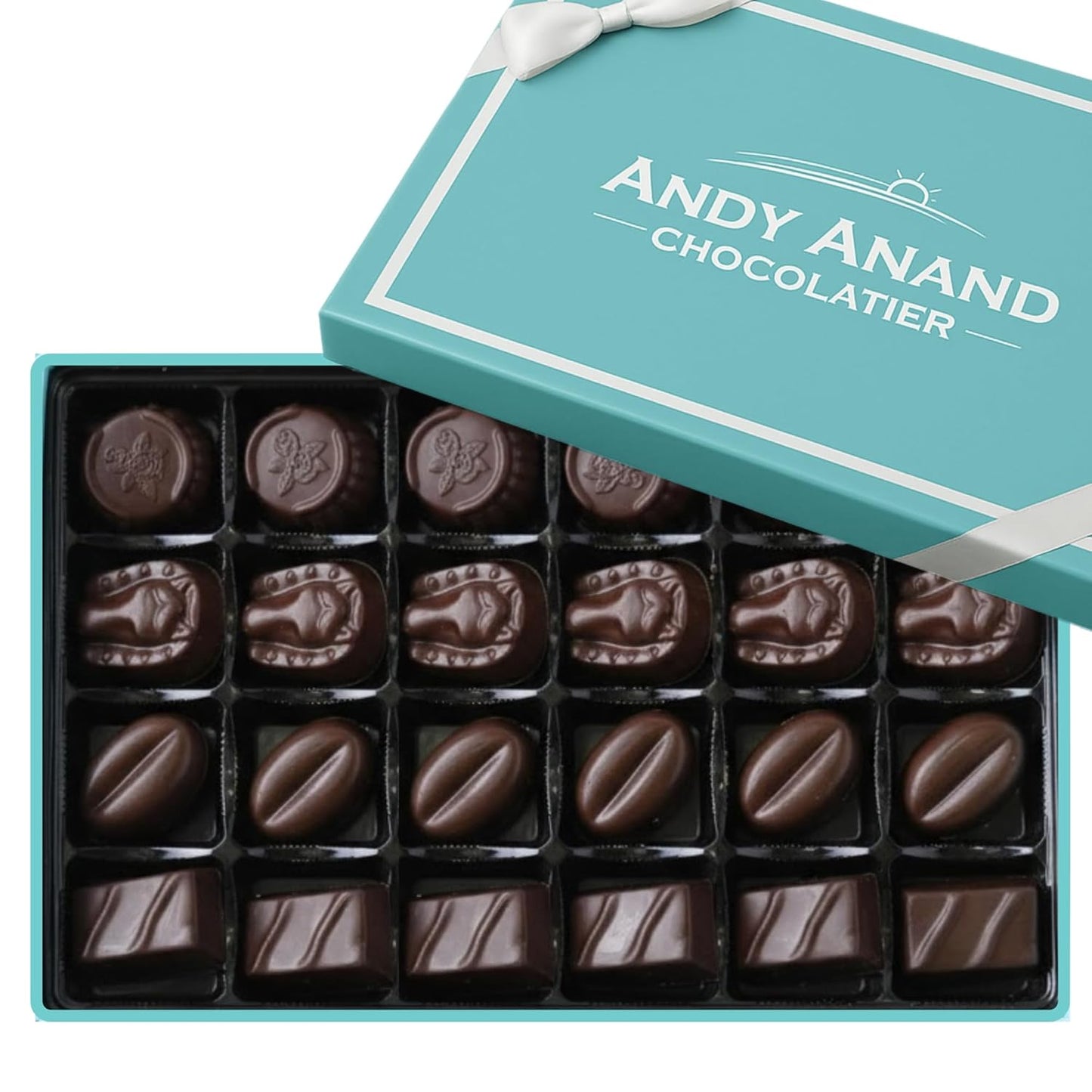 Andy Anand Luxurious Dark Chocolate Truffles Gift Box, 24 pc – Handmade Gourmet Assorted Flavors, Perfect for Indulgence, Birthday & Holiday