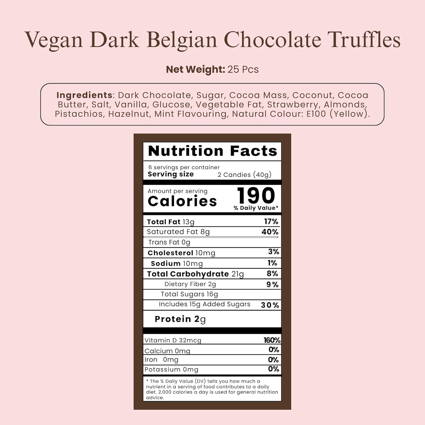 Andy Anand Vegan Dark Chocolate Truffles Praline Collection, 25 pc – Gluten-Free Gift Box, 60% Cocoa Butter, Birthday & Valentine's Day Gift