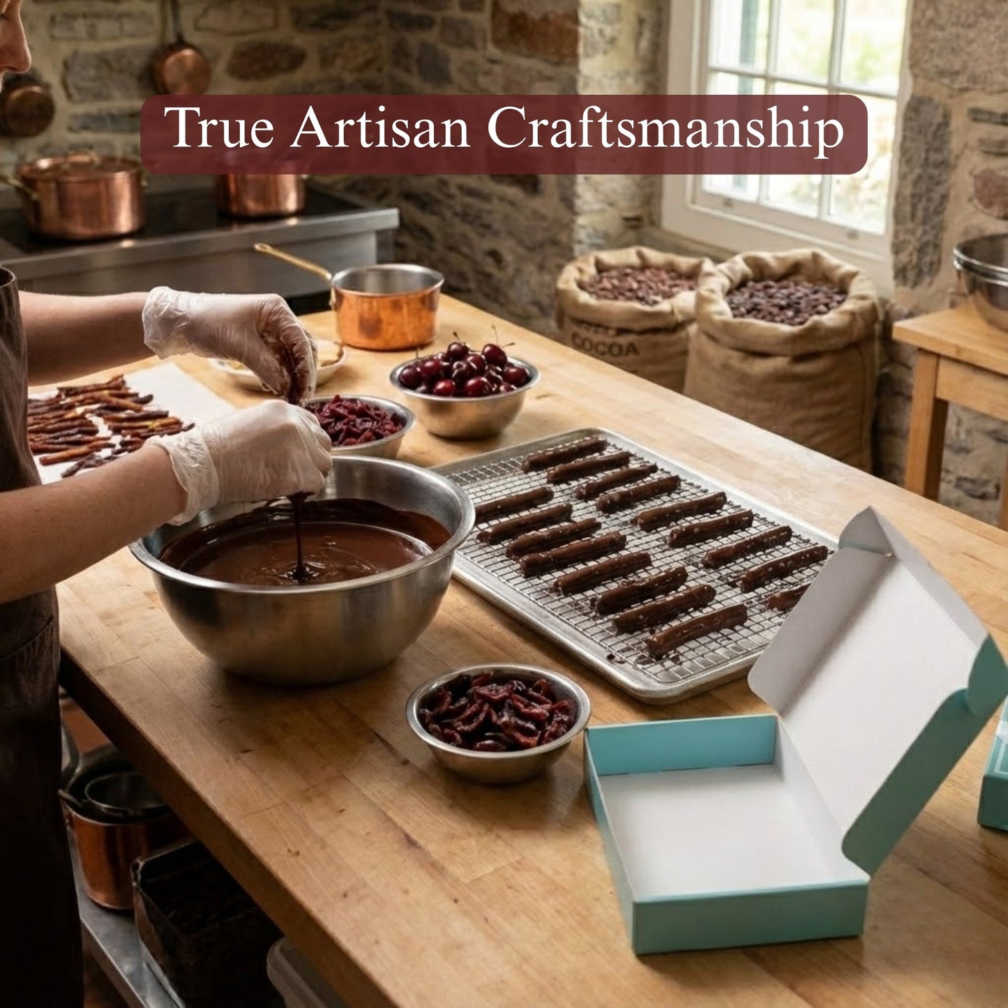 Andy Anand 60% Dark Chocolate Cherry Peel, Vegan, Gluten-Free, 1 lb Gift Box (Approx. 105 Hand-Dipped Pieces) – Premium Italian Gourmet Treat