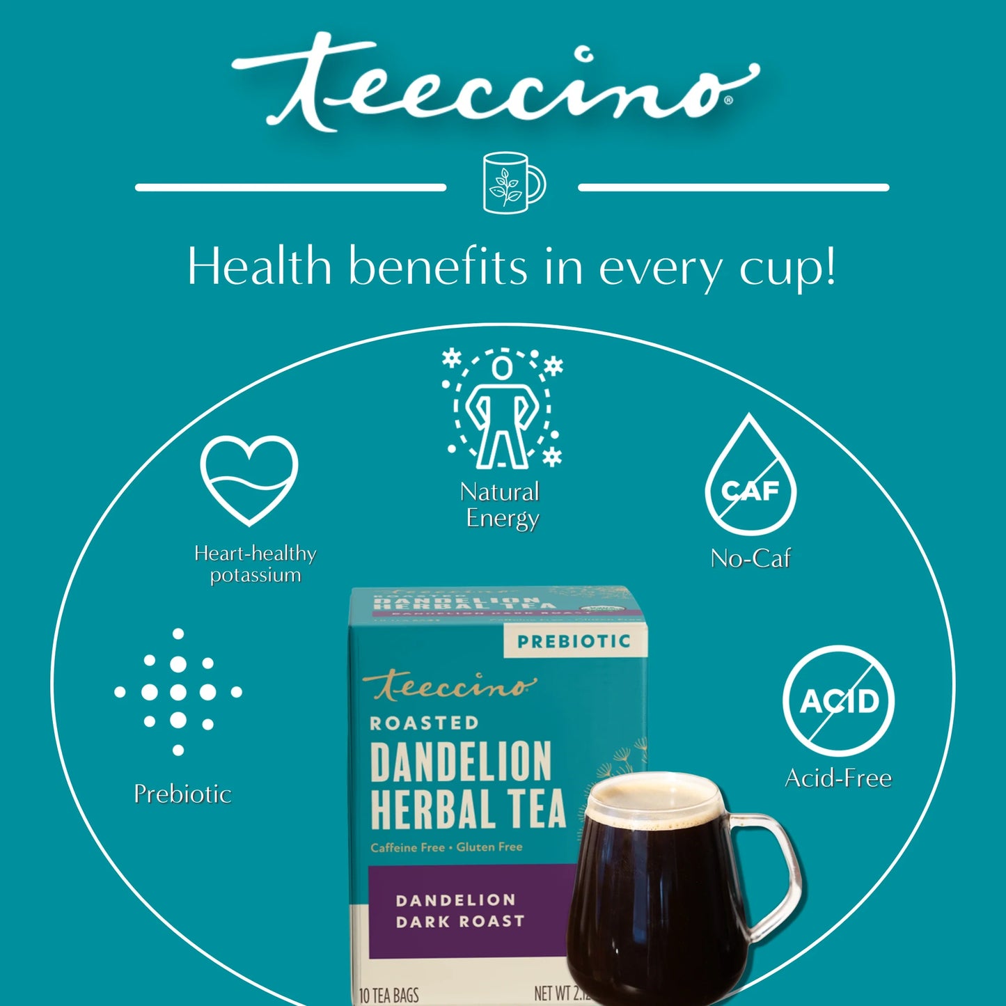 Dandelion Dark Roast Roasted Herbal Tea