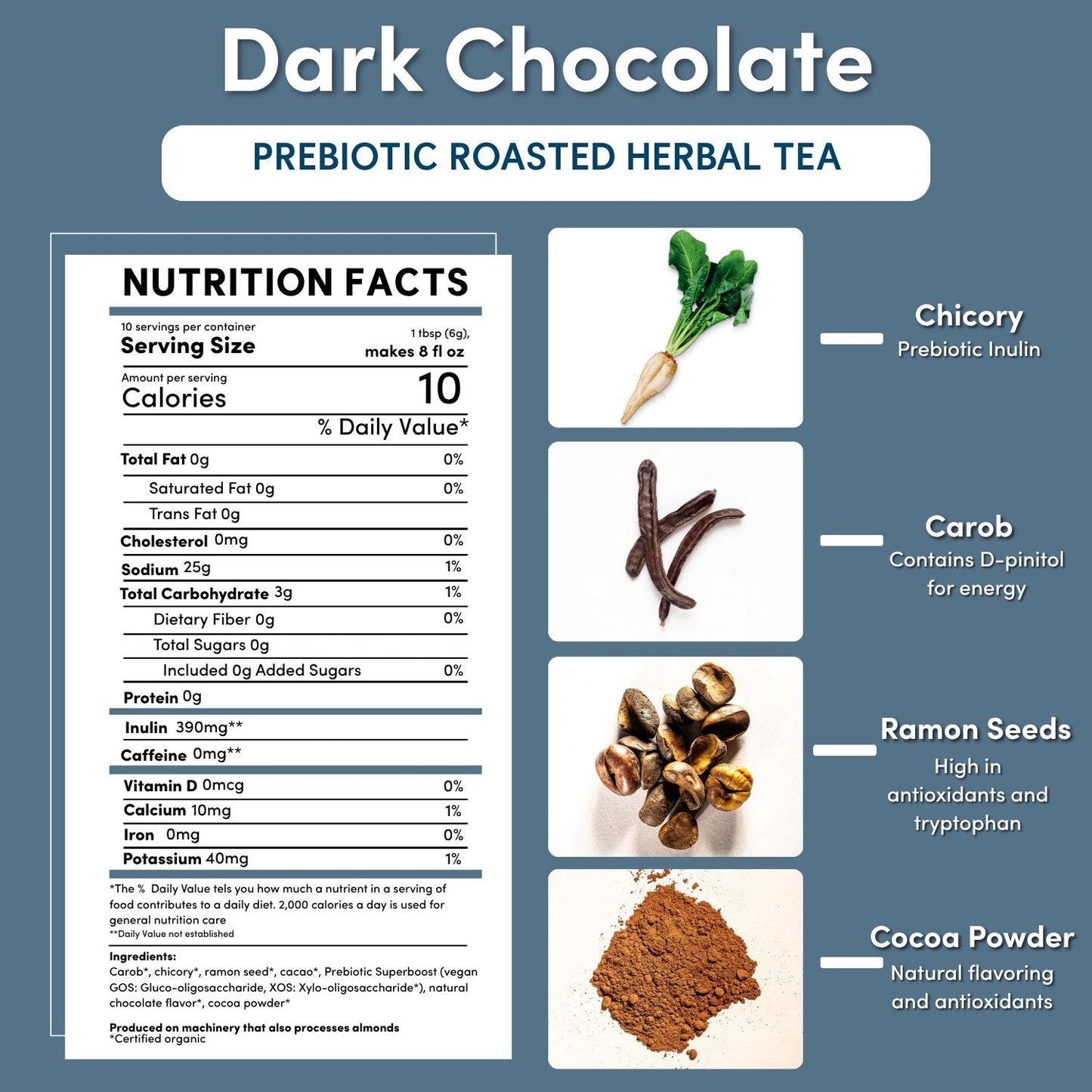 Dark Chocolate Prebiotic SuperBoost Herbal Tea