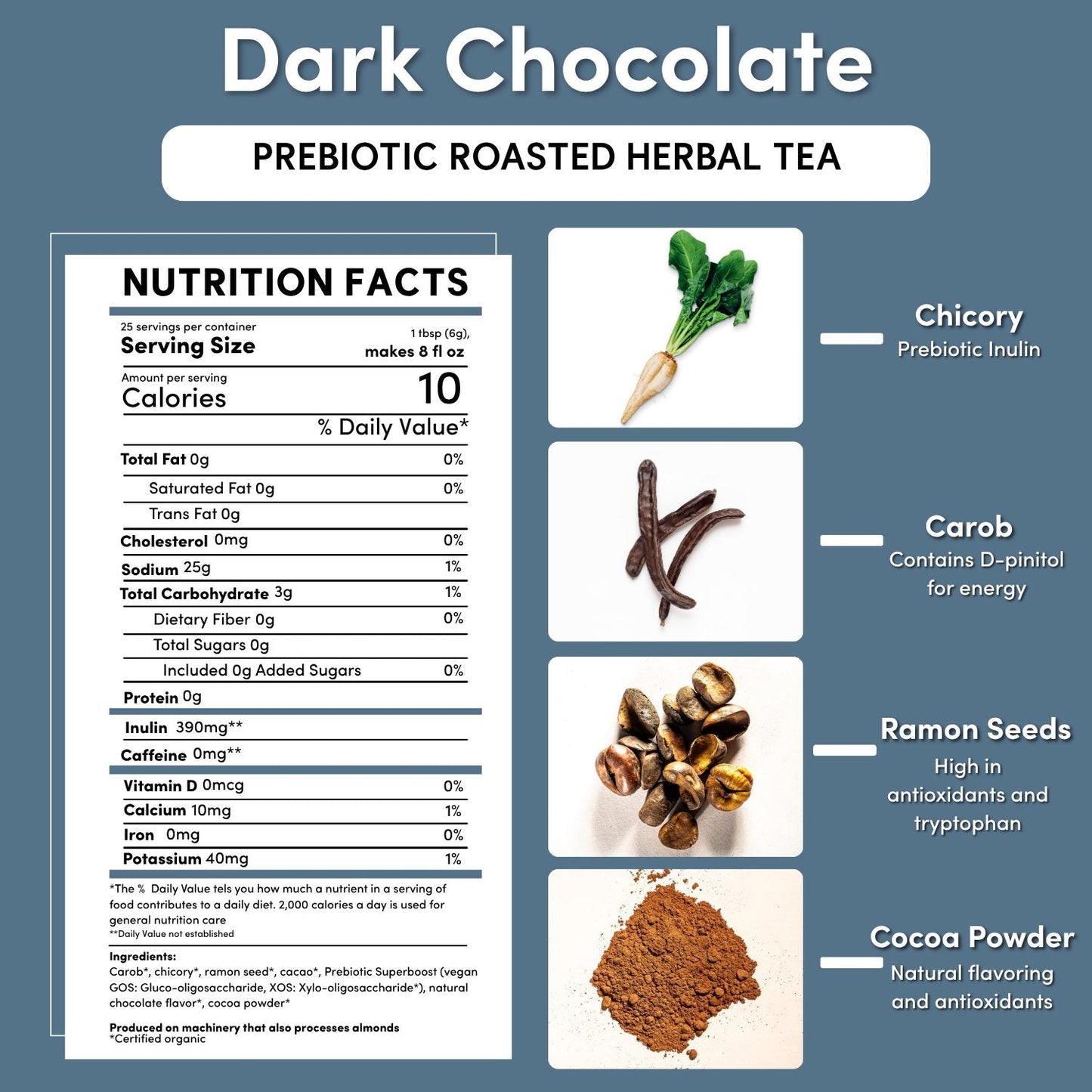 Dark Chocolate Prebiotic SuperBoost Herbal Tea