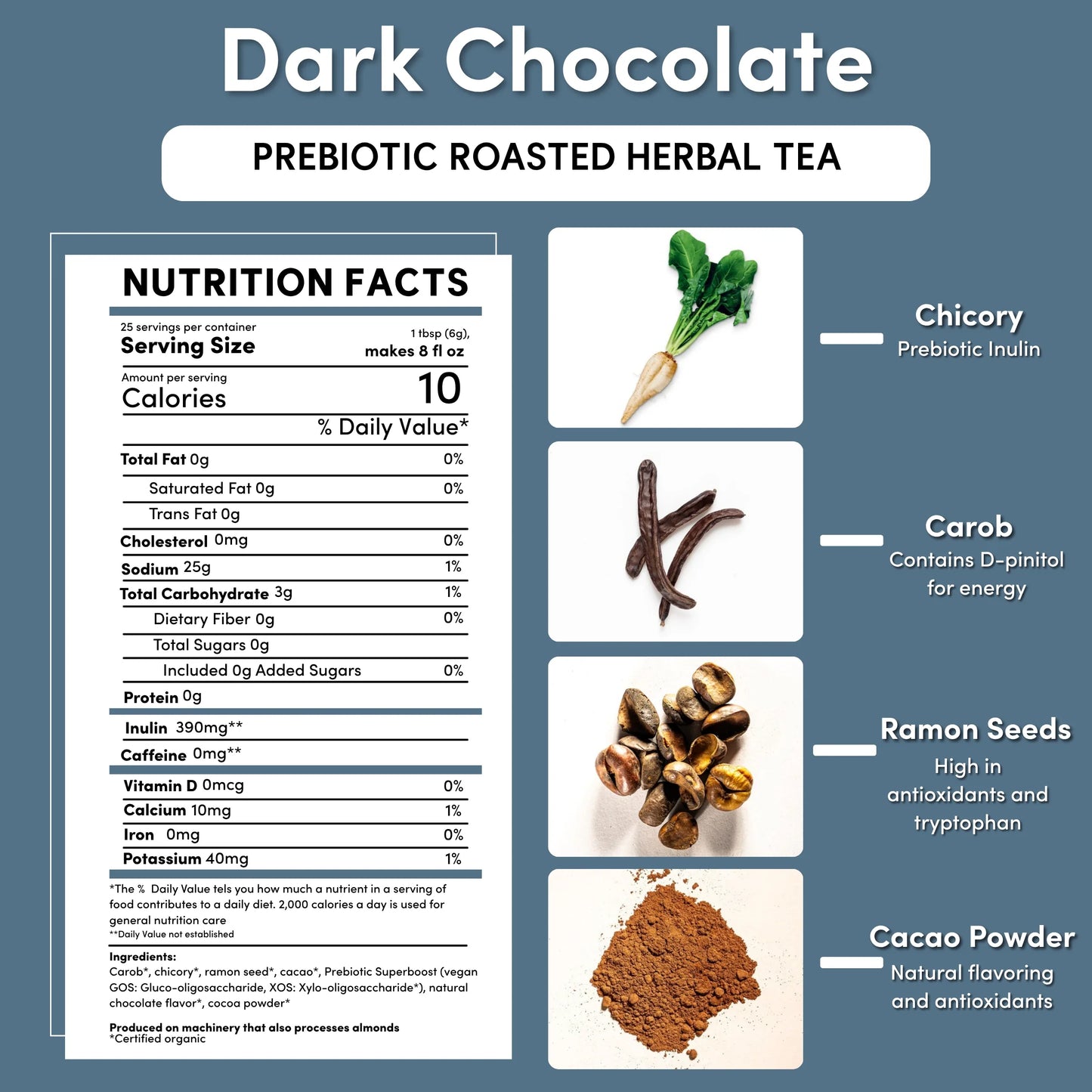 Dark Chocolate Prebiotic SuperBoost Herbal Tea