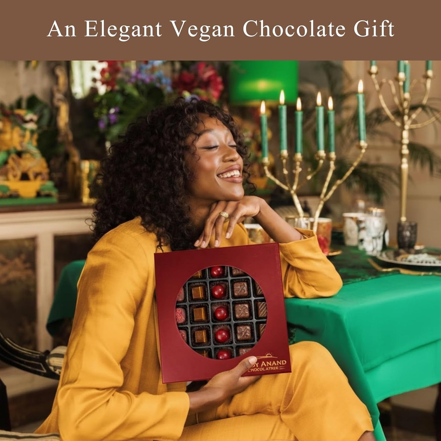Andy Anand Vegan Dark Chocolate Truffles Praline Collection, 25 pc – Gluten-Free Gift Box, 60% Cocoa Butter, Birthday & Valentine's Day Gift
