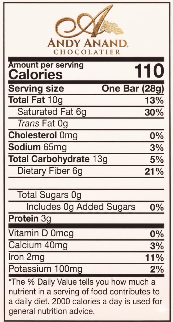 Andy Anand Sugar-Free 80% Cacao Belgian Dark Chocolate Bars, 4 pc – Stevia Sweetened, Intense Dark Flavor, Keto & Diabetic-Friendly Gift