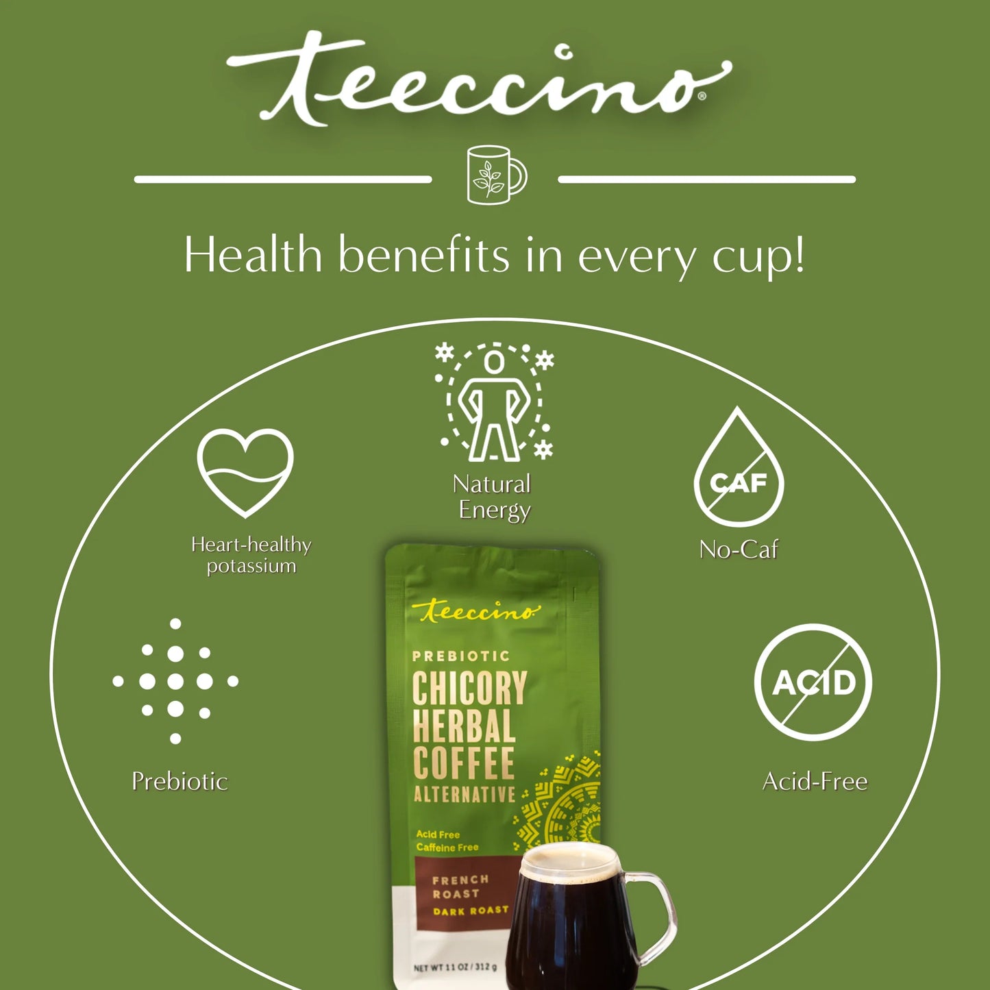 French Roast Chicory Herbal Coffee