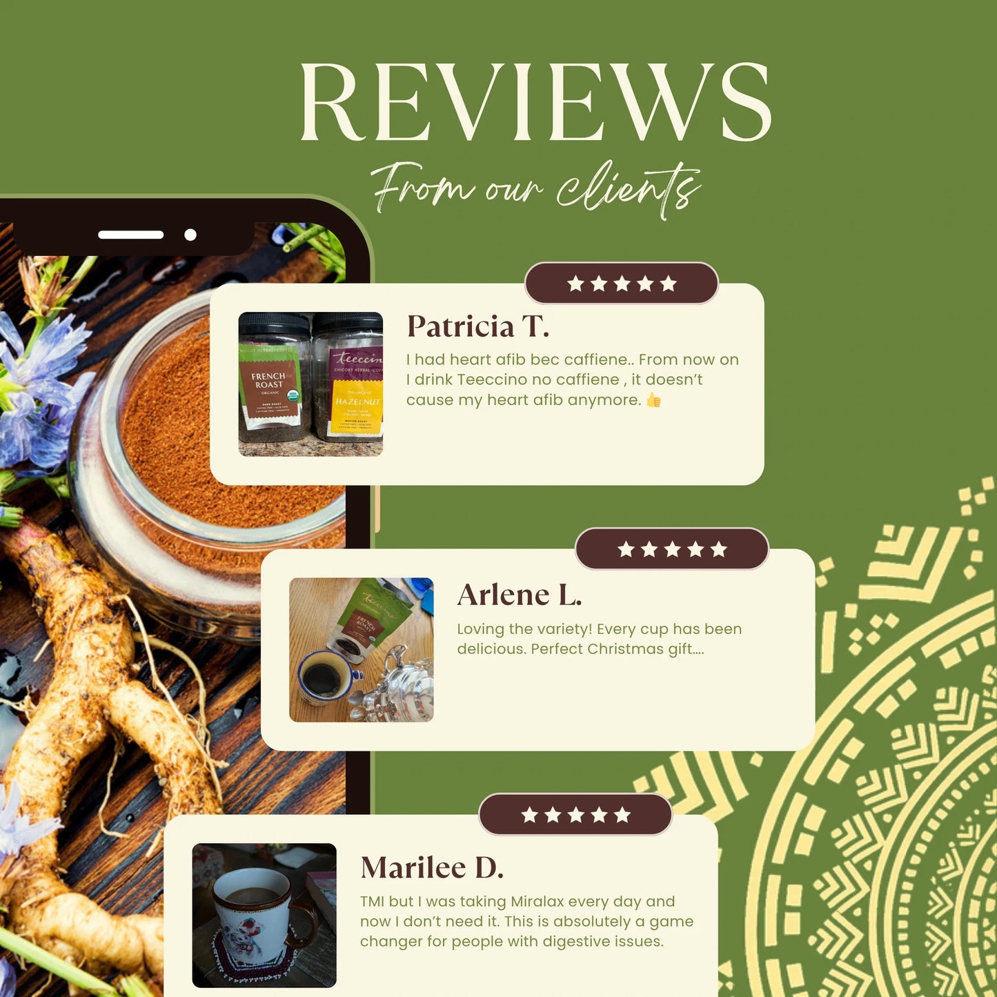 French Roast Chicory Herbal Coffee