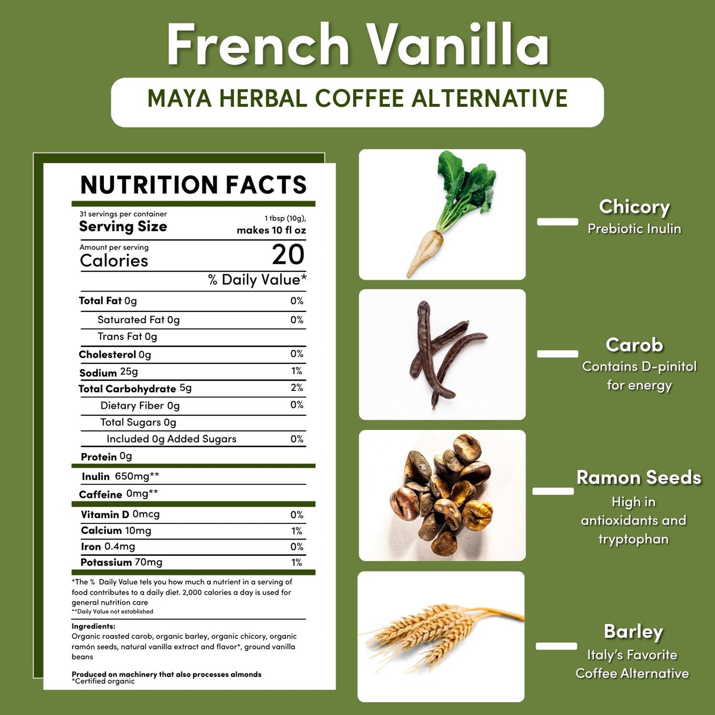 French Vanilla Chicory Herbal Coffee
