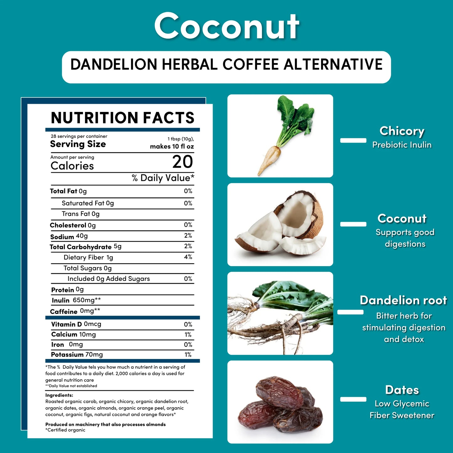 Dandelion Coconut Herbal Coffee