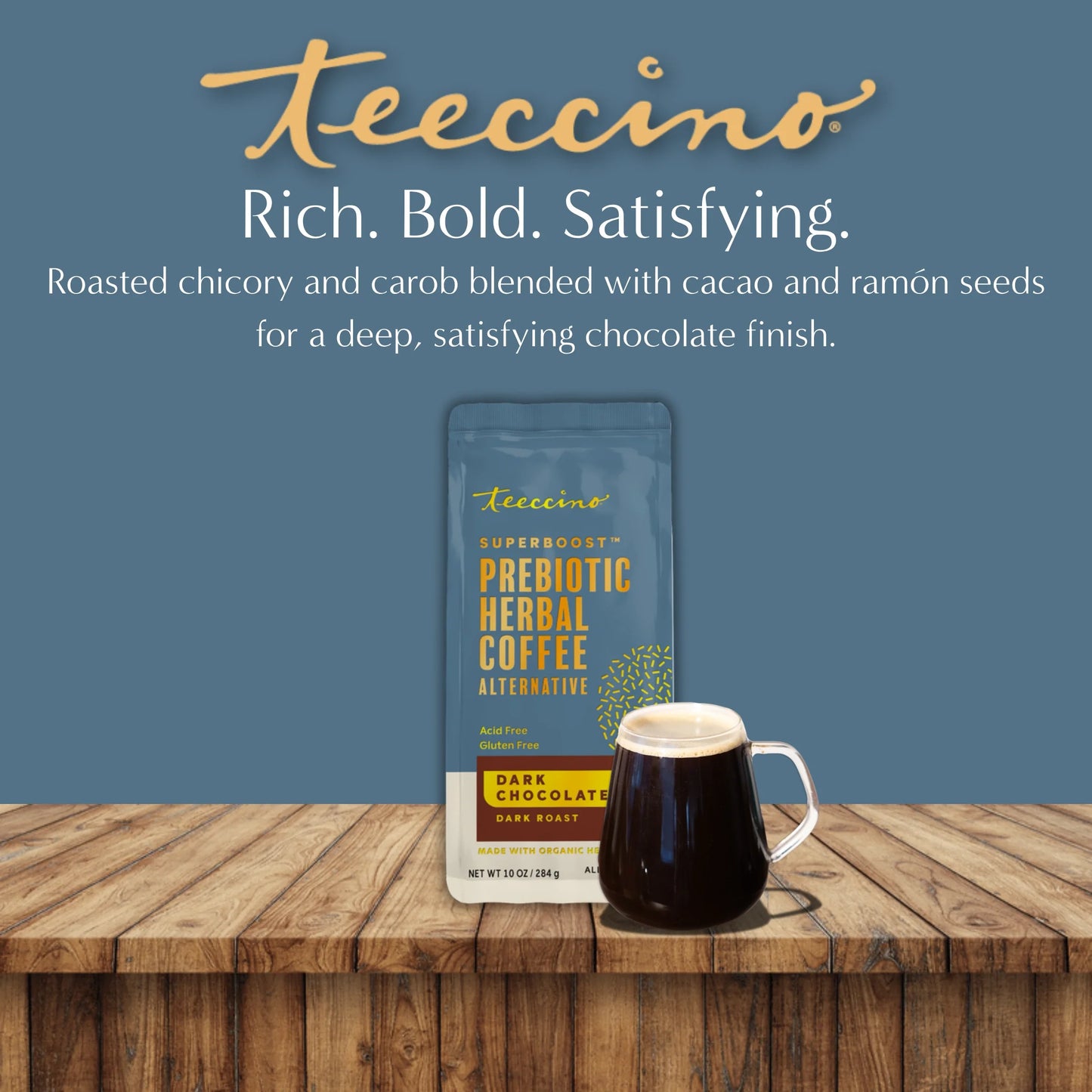 Dark Chocolate Prebiotic SuperBoost Herbal Coffee