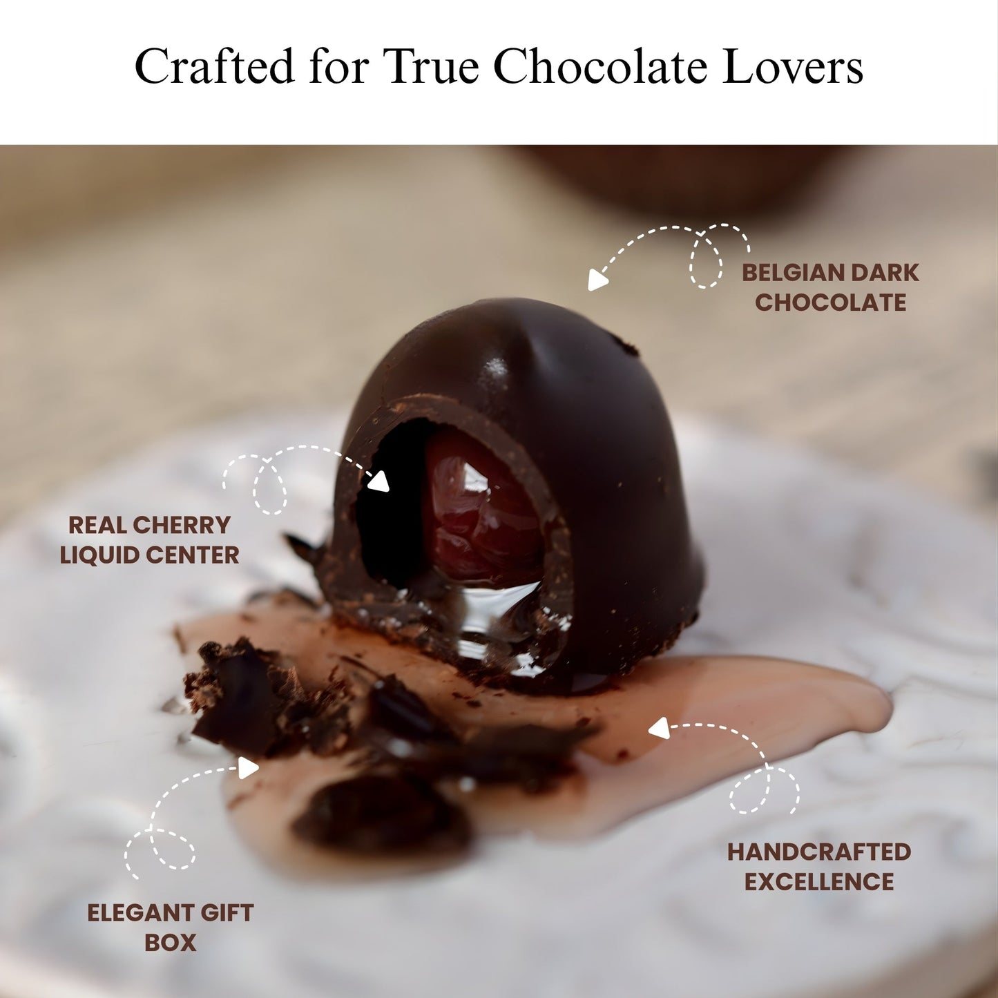 Andy Anand Sugar-Free Belgian Dark Chocolate Cherry Cordials, 25 pc – Plant-Based, Liquid Center, Diabetic-Friendly, Birthday Gift Box