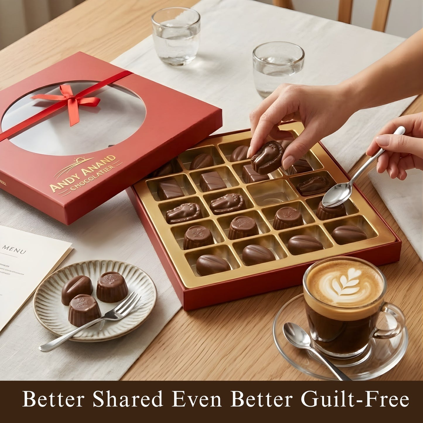 Andy Anand Luxurious Dark Chocolate Truffles Gift Box, 24 pc – Handmade Gourmet Assorted Flavors, Perfect for Indulgence, Birthday & Holiday