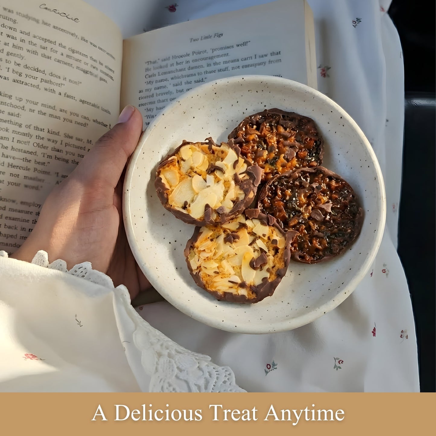 Andy Anand Dark Chocolate Florentine Biscuit Cookies, Orange & Almond, 24 pc – Imported from France, Gourmet Birthday & Holiday Gift Box