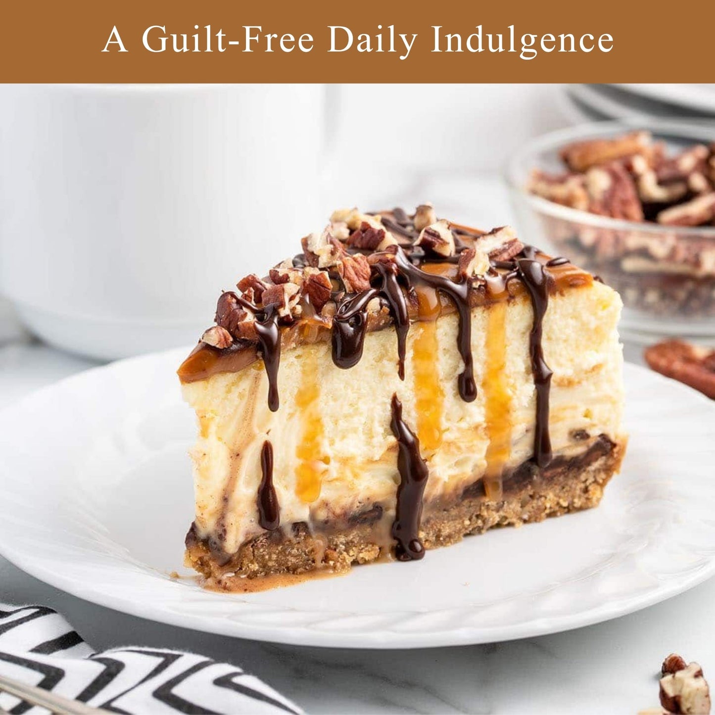 Andy Anand Sugar-Free Turtle Cheesecake, 9-Inch, 2 lb – Caramel, Pecans & Dark Chocolate, Diabetic-Friendly, California Cream Cheese Gift