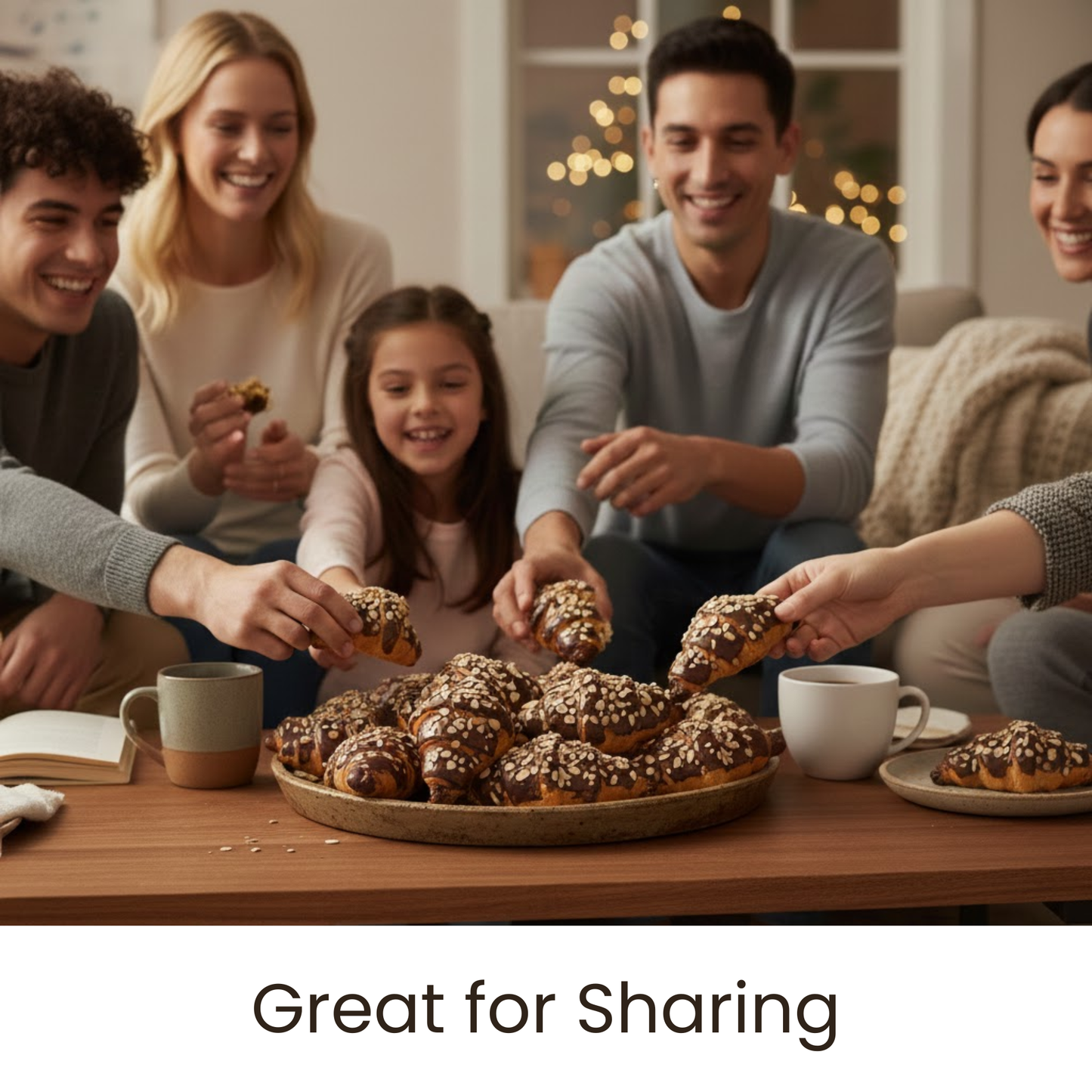 Andy Anand Sugar-Free Dark Chocolate Almond Croissant Cake, 10 pc, 2 lb – Keto & Diabetic-Friendly, Hand-Rolled, Birthday & Holiday Gift