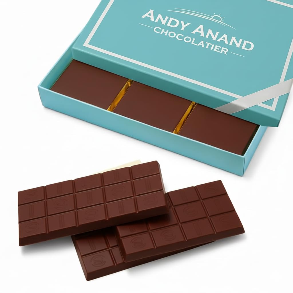 Andy Anand Sugar-Free 80% Cacao Belgian Dark Chocolate Bars, 4 pc – Stevia Sweetened, Intense Dark Flavor, Keto & Diabetic-Friendly Gift