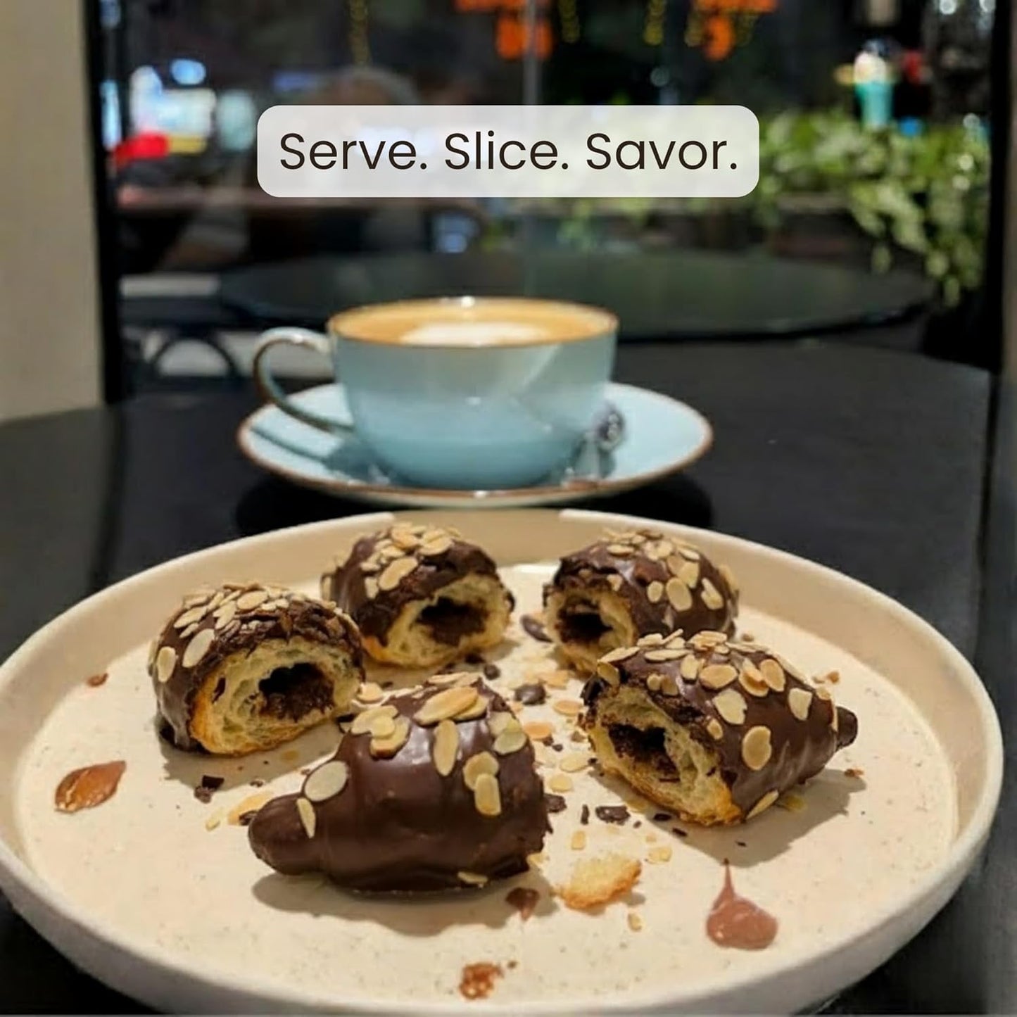 Andy Anand Sugar-Free Dark Chocolate Almond Croissant Cake, 10 pc, 2 lb – Keto & Diabetic-Friendly, Hand-Rolled, Birthday & Holiday Gift