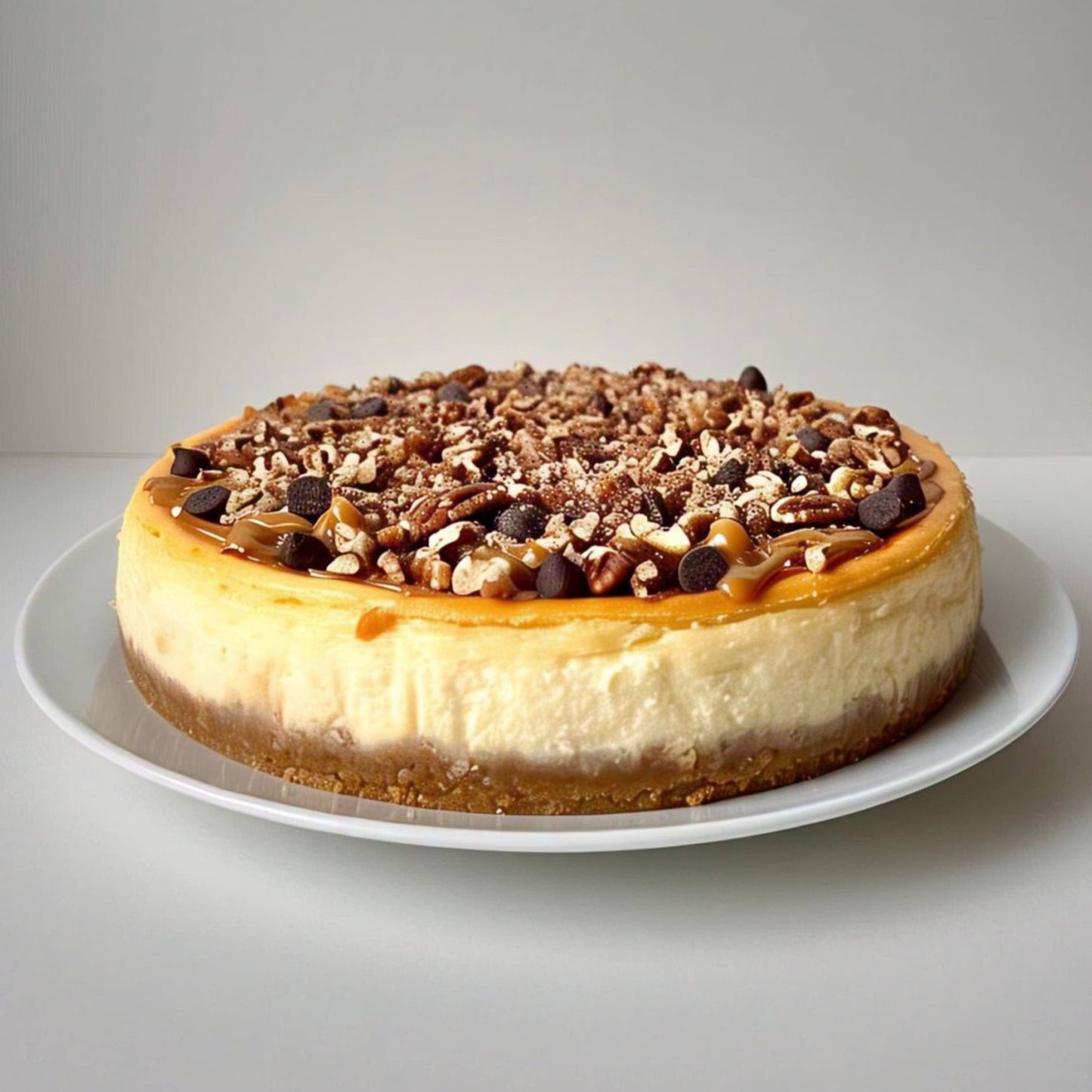 Andy Anand Sugar-Free Turtle Cheesecake, 9-Inch, 2 lb – Caramel, Pecans & Dark Chocolate, Diabetic-Friendly, California Cream Cheese Gift