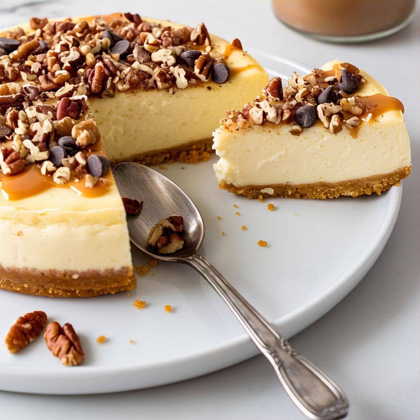 Andy Anand Sugar-Free Turtle Cheesecake, 9-Inch, 2 lb – Caramel, Pecans & Dark Chocolate, Diabetic-Friendly, California Cream Cheese Gift