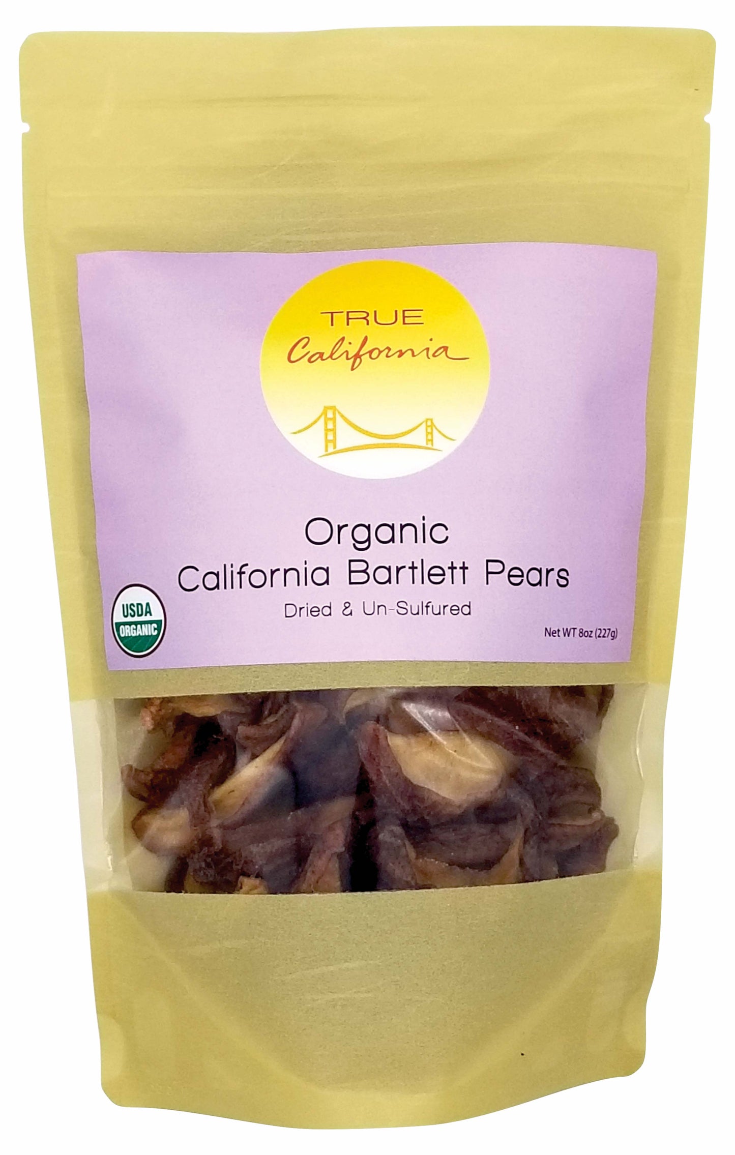 True California Organic Dried Bartlett Pears in an 8oz package