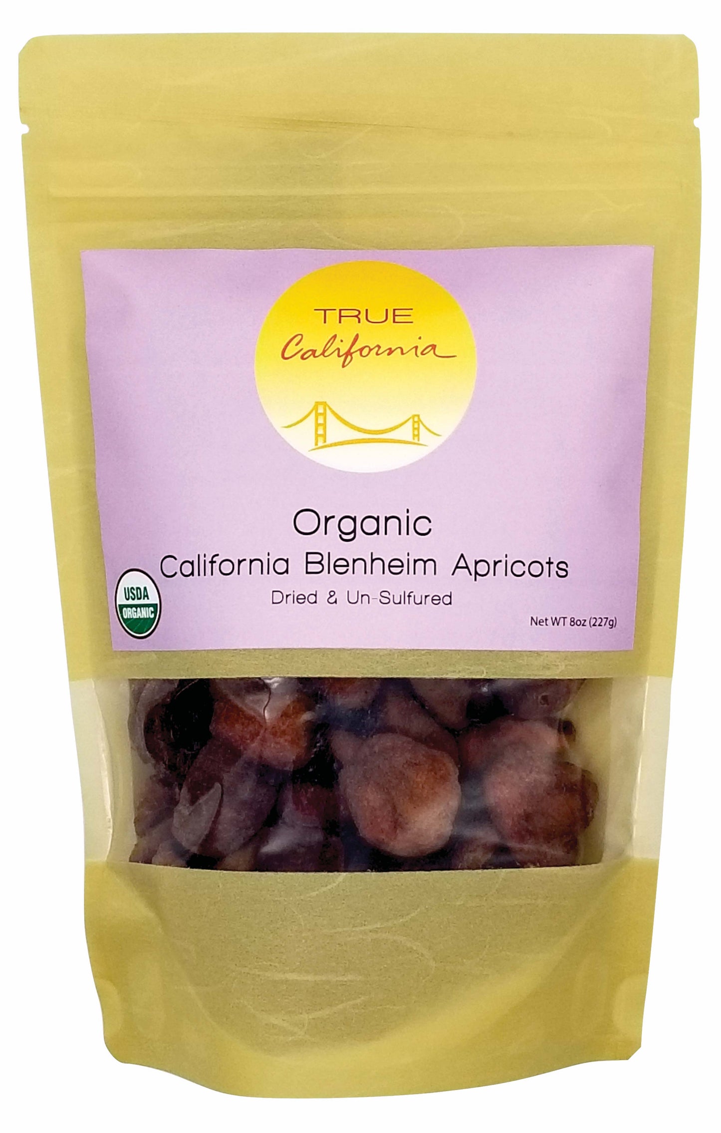 True California Organic Dried Blenheim Apricots in an 8oz package
