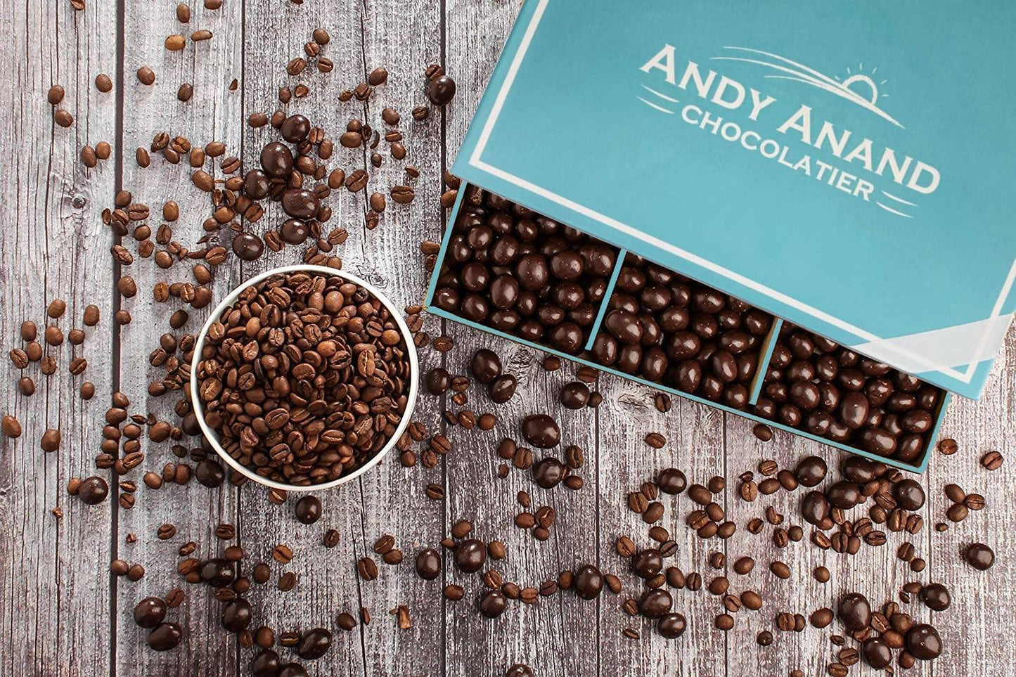 Andy Anand Dark Chocolate Covered Coffee Espresso Beans, 1 lb – Gourmet Gift Box for Men & Women, Birthday, Valentine's & Christmas Holiday