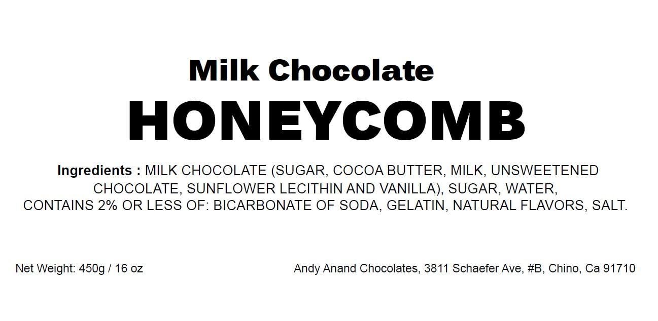 Andy Anand Dark Chocolate Honeycomb, 2 lb – Gourmet Vegan Candy, Handcrafted Crunchy Toffee-Style Chocolate Gift Box for Special Occasions