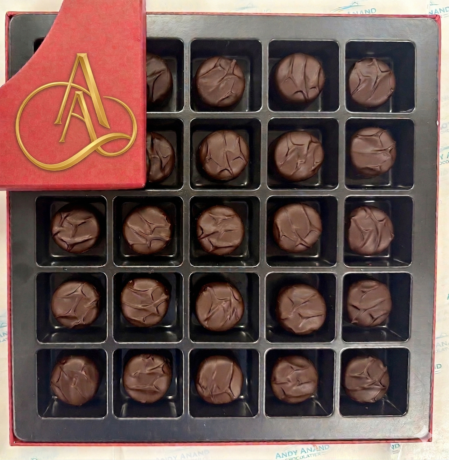 Andy Anand Sugar-Free Vanilla Butter Cream Dark Chocolates, 25 pc – Diabetic-Friendly, Keto, Gluten-Free, Birthday & Valentine's Gift Box