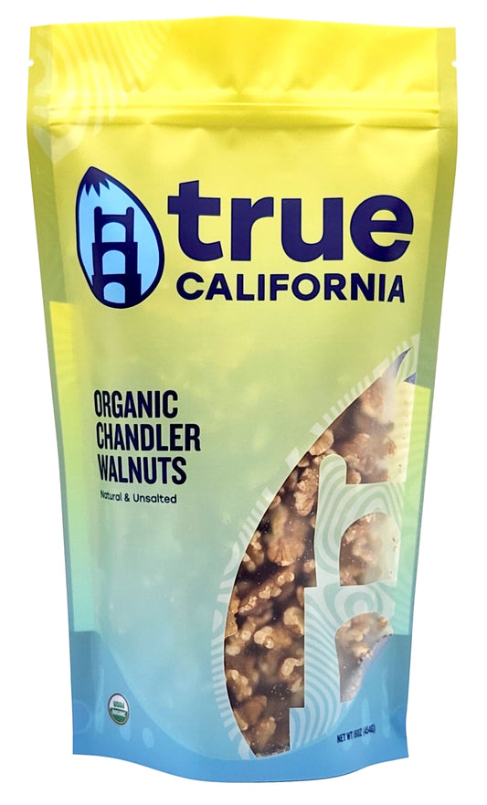 True California Organic Chandler Walnuts in an 1LB package