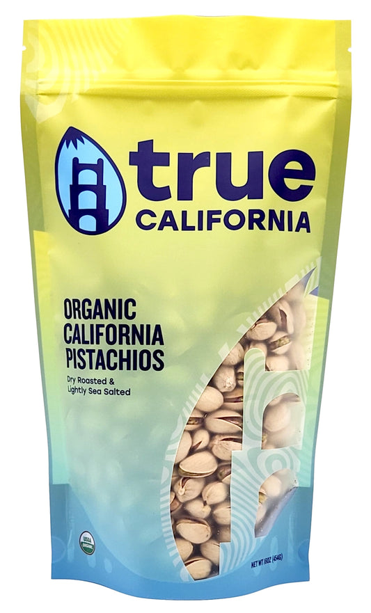 True California Organic Dry Roasted Lightly Sea Salted Pistachios in an 1LB package